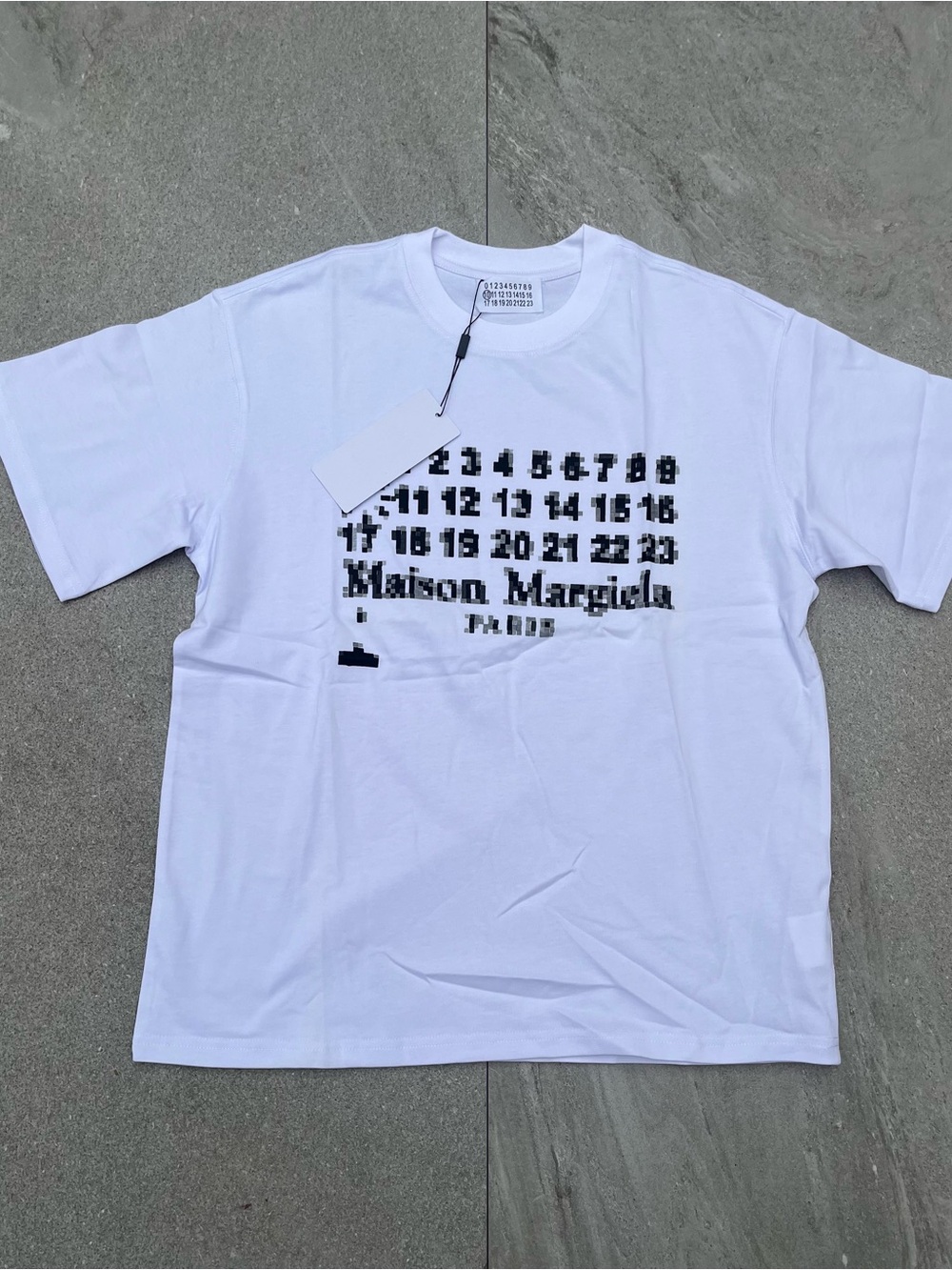 Maison Martin Margiela White T-Shirt with Black Numeric Logo